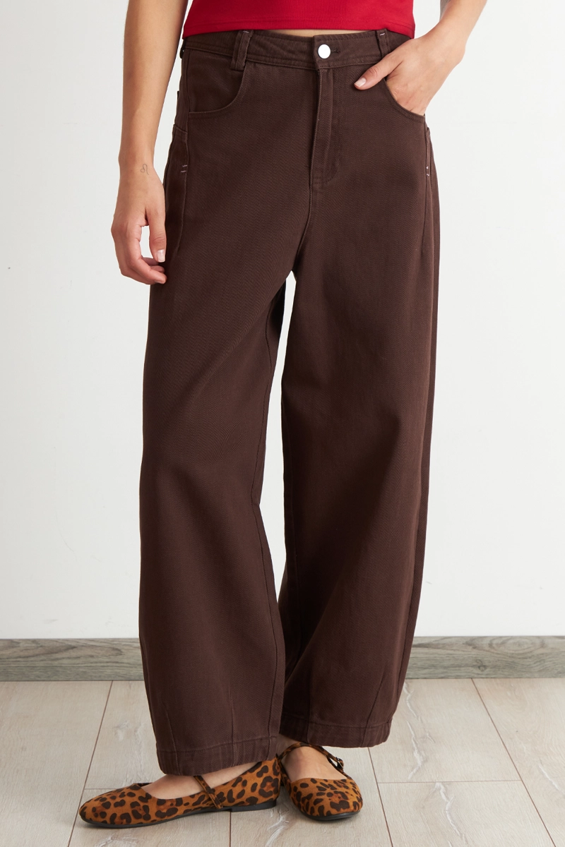 JEANS CORTE BARREL CAFE  NICOPOLY - 1