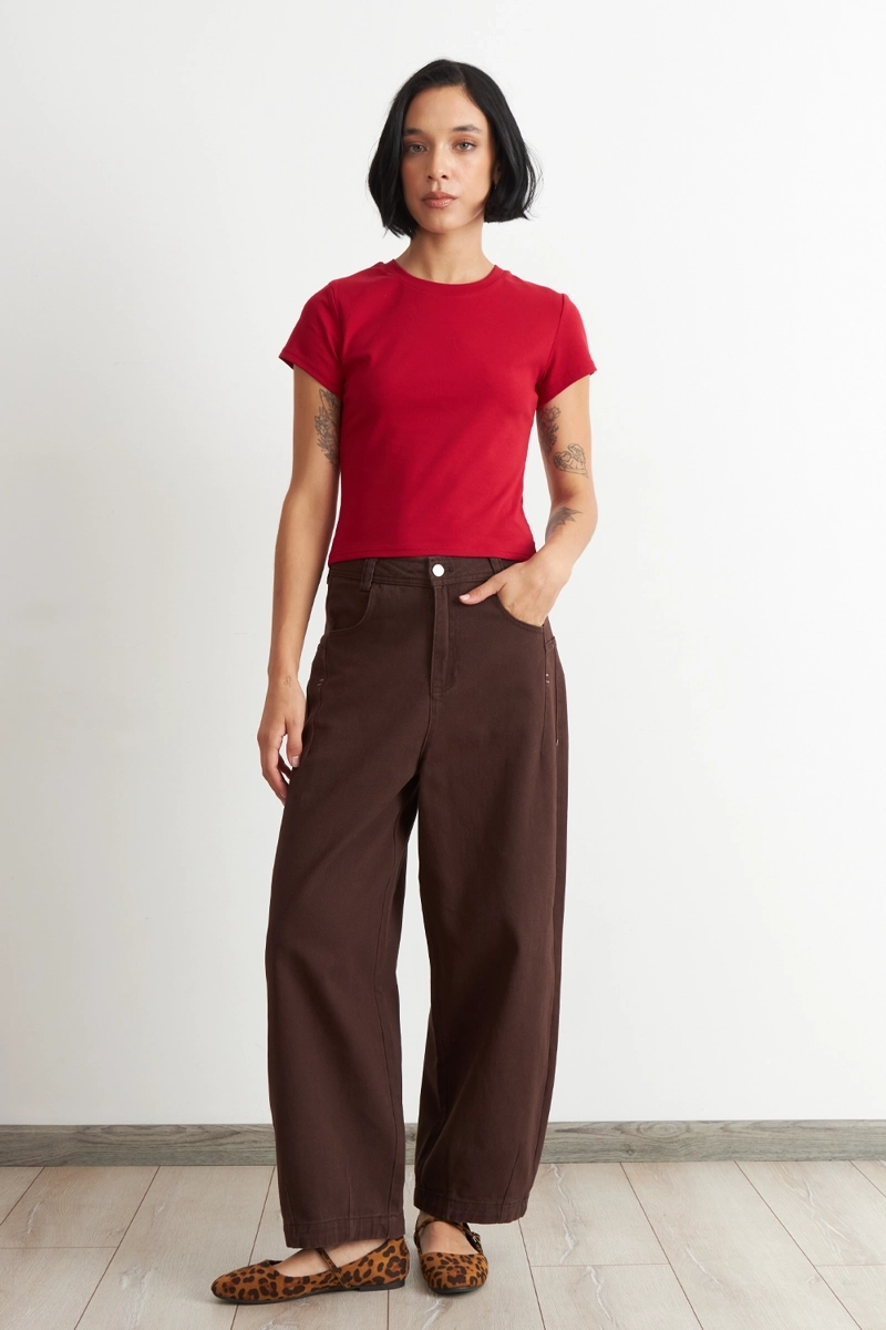 JEANS CORTE BARREL CAFE  NICOPOLY - 2