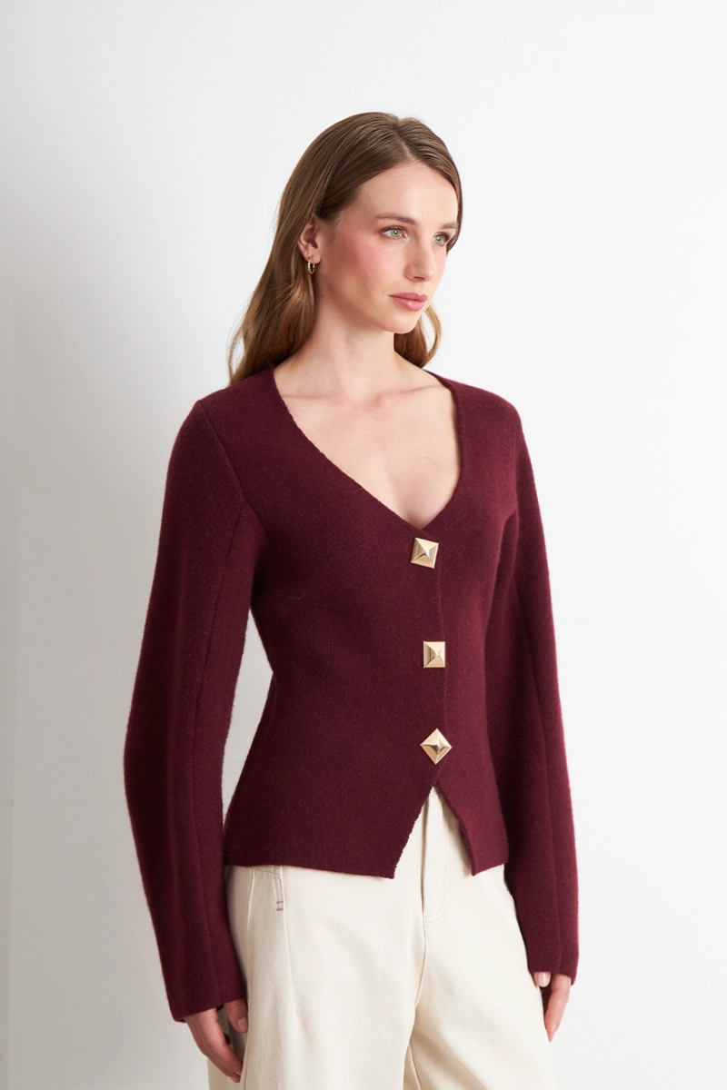 CARDIGAN MANGA GLOBO LADRILLO NICOPOLY - 3