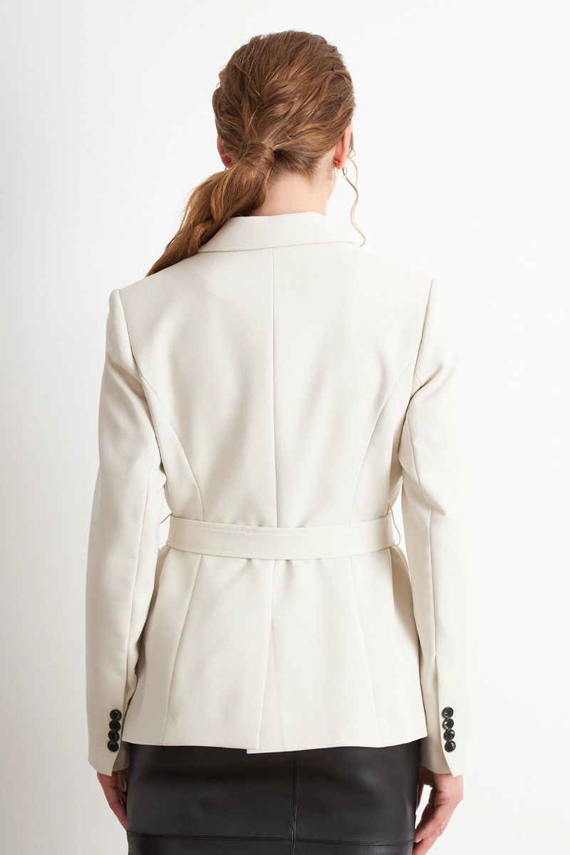 BLAZER CINTURON BLANCO MUJER NICOPOLY - 4