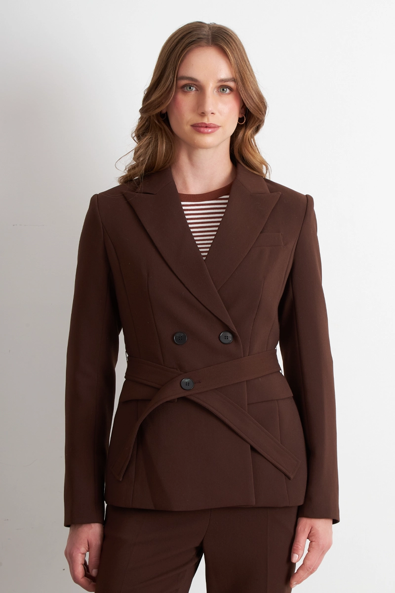 BLAZER CINTURON CAFE  NICOPOLY - 5