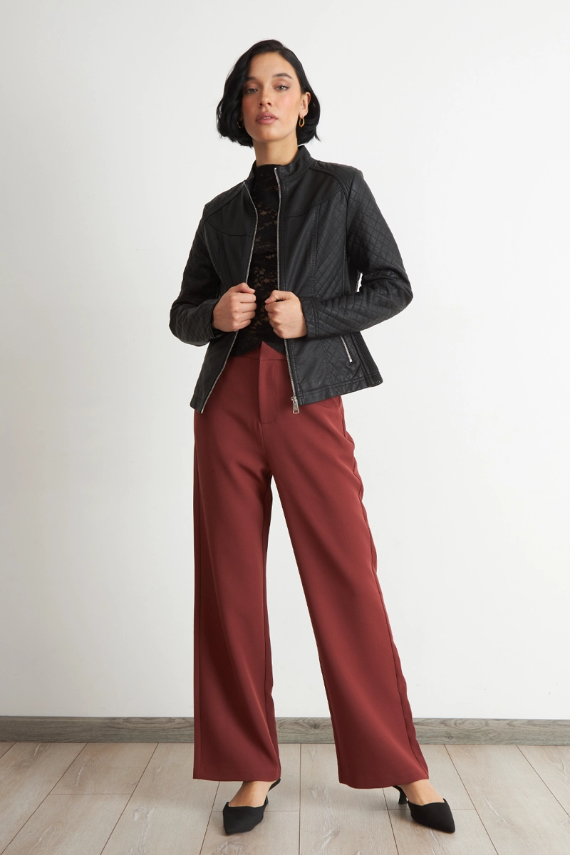 CHAQUETA ECOCUERO ACOLCHADO CUELLO MAO NEGRO NICOPOLY - 2