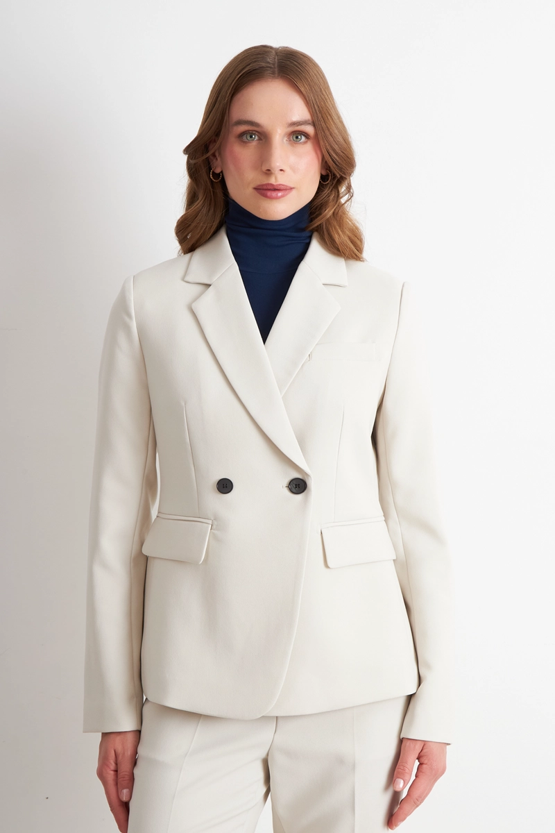 BLAZER  DOS BOTONES BLANCO	 NICOPOLY - 1