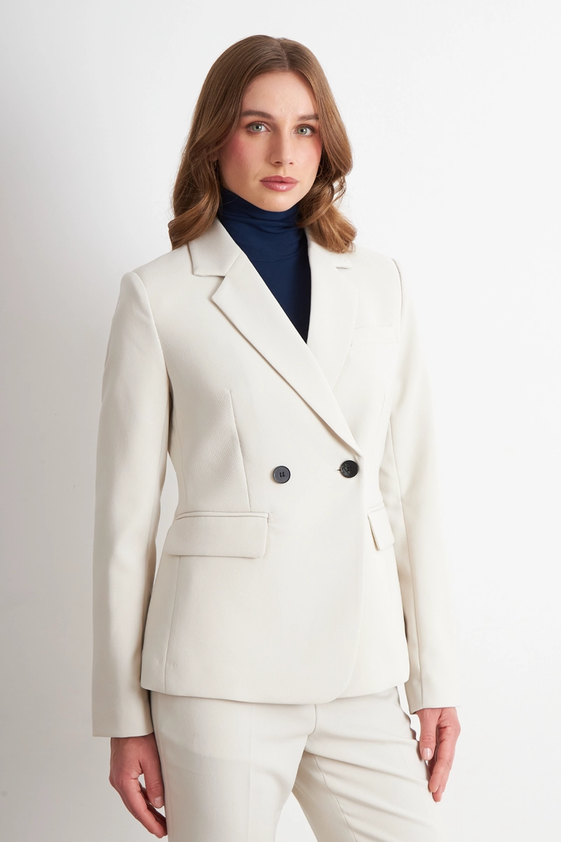 BLAZER  DOS BOTONES BLANCO	 MUJER NICOPOLY - 3