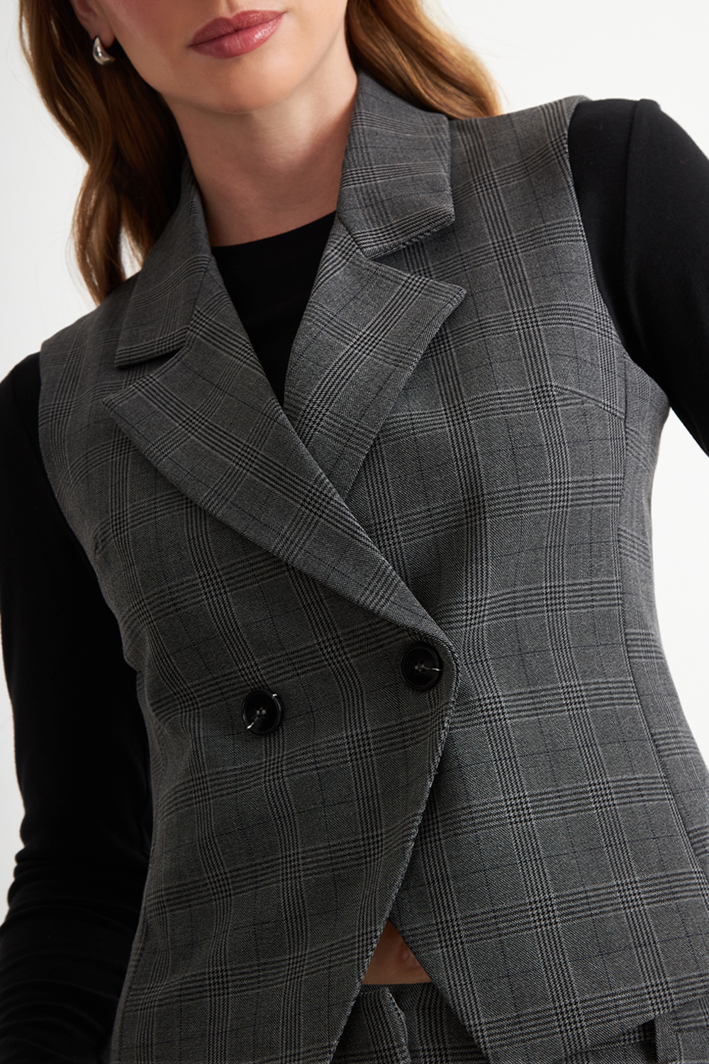 BLAZER CRUZADO SIN MANGAS GRIS NICOPOLY - 6