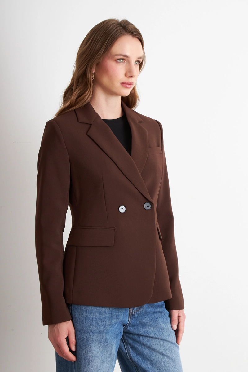 BLAZER SASTRERO DOS BOTONES CAFE  NICOPOLY - 3