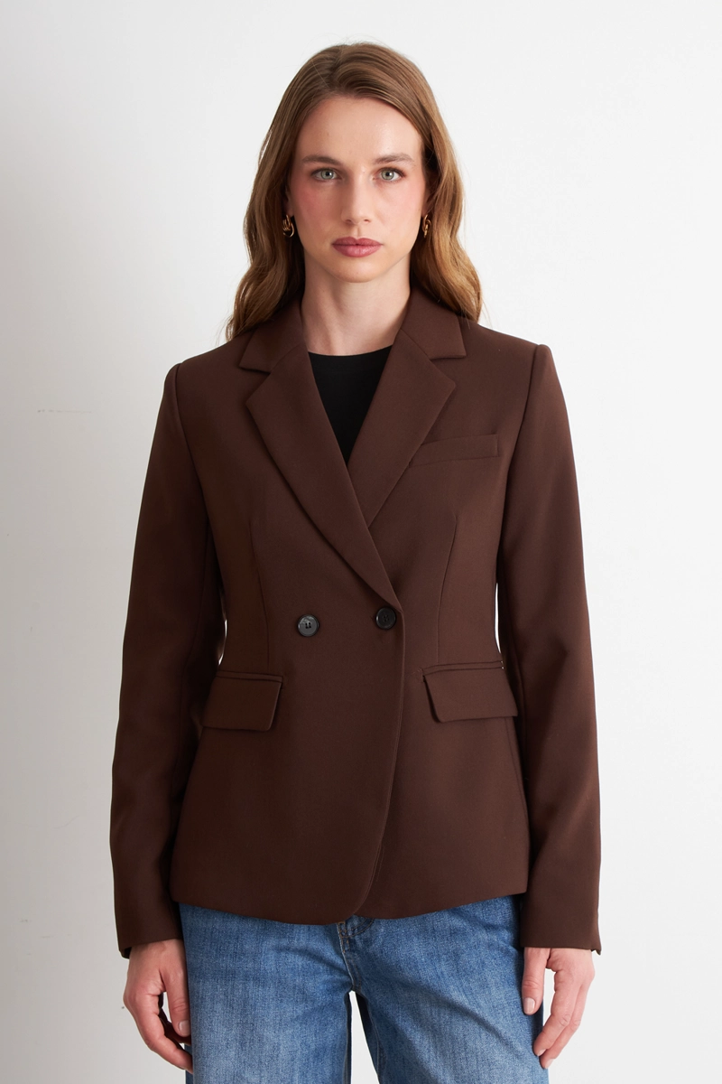 BLAZER SASTRERO DOS BOTONES CAFE  NICOPOLY - 5