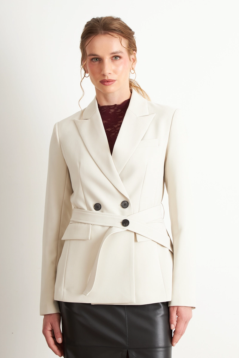 BLAZER CINTURON BLANCO NICOPOLY - 1