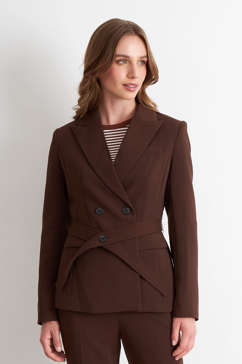 BLAZER CINTURON CAFE  NICOPOLY - 1