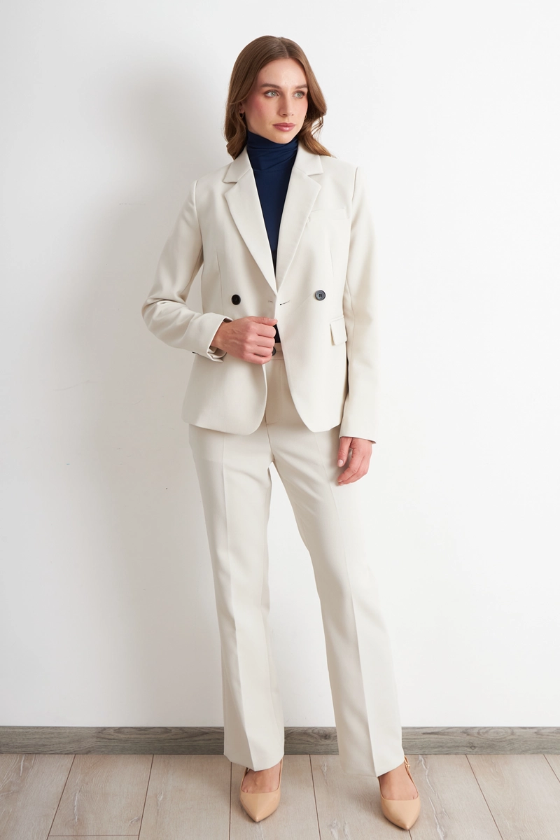 BLAZER SASTRERO DOS BOTONES BLANCO  NICOPOLY - 2