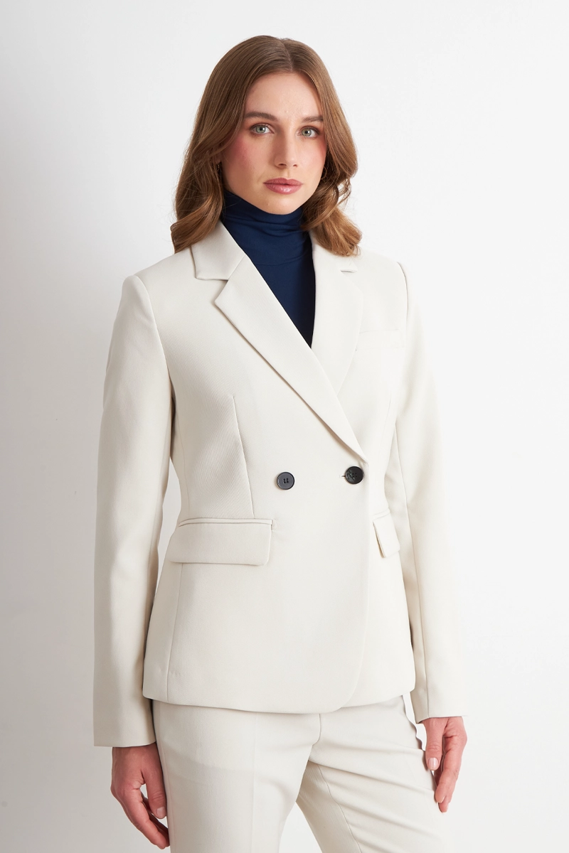 BLAZER SASTRERO DOS BOTONES BLANCO  NICOPOLY - 3