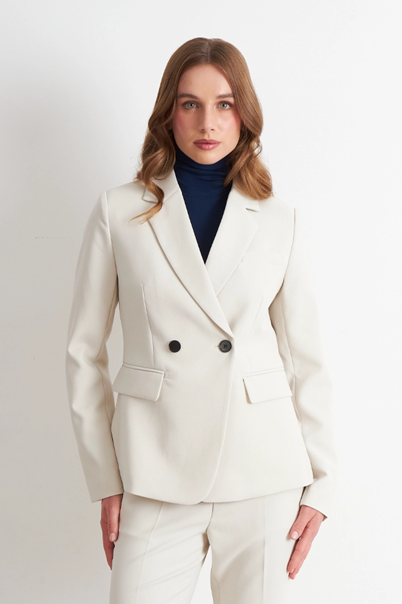 BLAZER SASTRERO DOS BOTONES BLANCO  NICOPOLY - 5