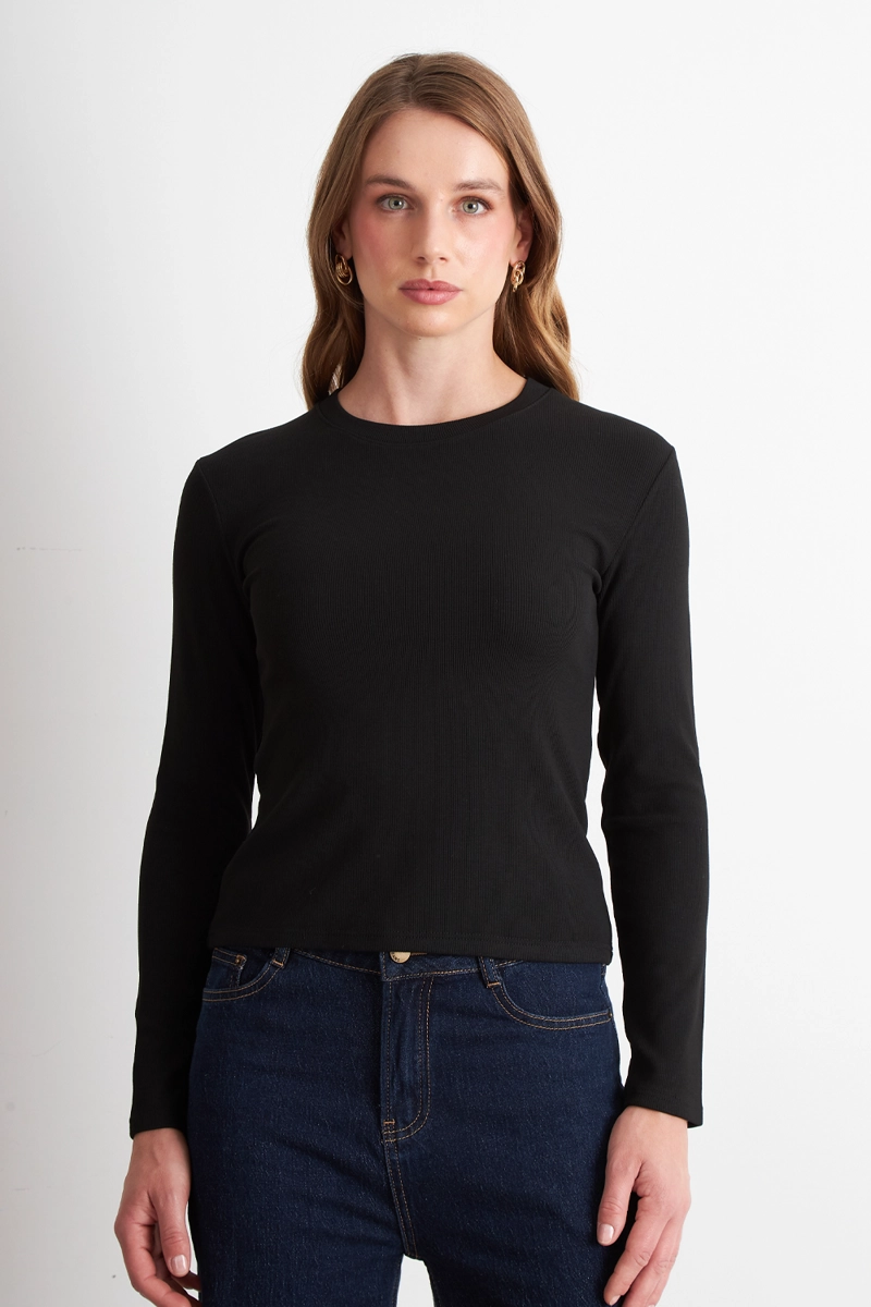 POLERA POLAR MANGA LARGA NEGRO NICOPOLY - 1
