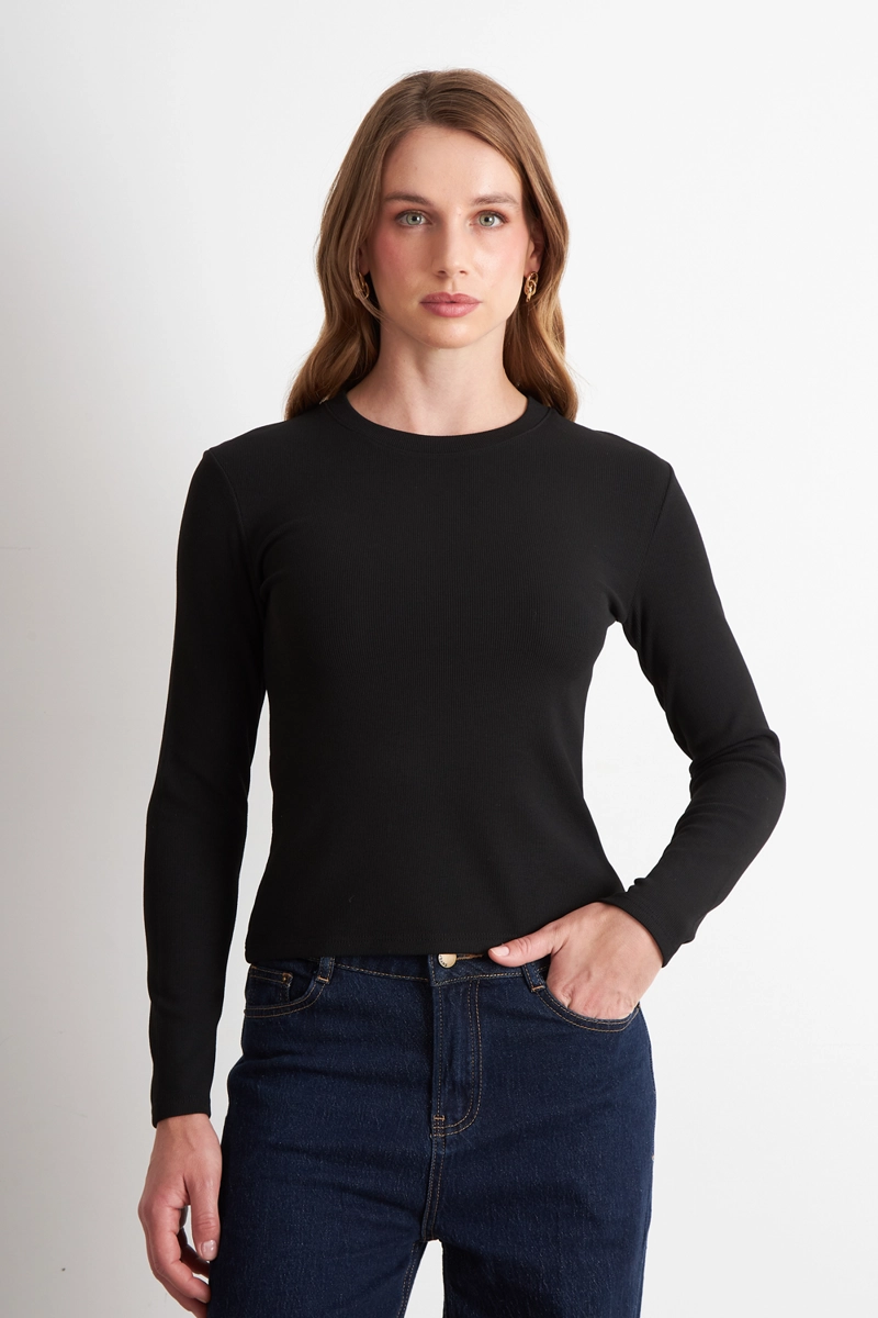 POLERA POLAR MANGA LARGA NEGRO NICOPOLY - 5