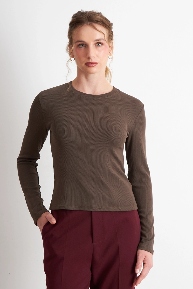 POLERA POLAR MANGA LARGA CAFE NICOPOLY - 1