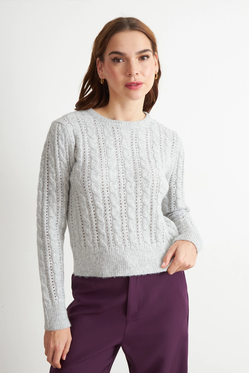 SWEATER DE PUNTO CALADO BLANCO NICOPOLY - 1