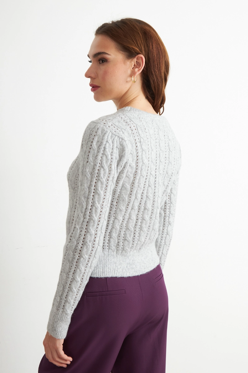 SWEATER DE PUNTO CALADO BLANCO NICOPOLY - 4