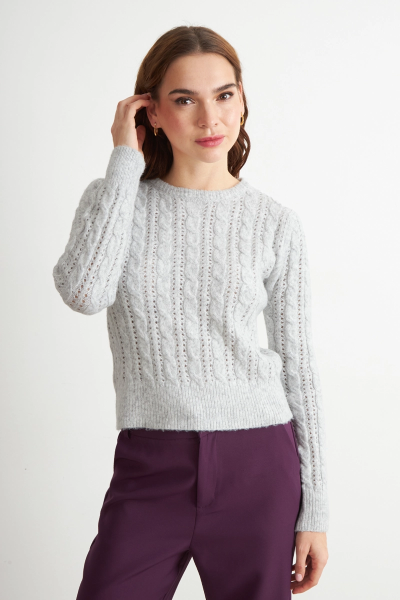 SWEATER DE PUNTO CALADO BLANCO NICOPOLY - 5