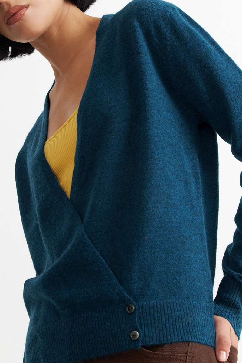 SWEATER CRUZADO CON BOTONES AZUL NICOPOLY - 6