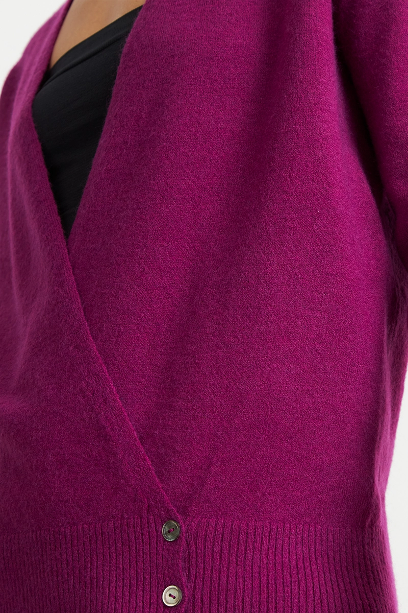 SWEATER CRUZADO CON BOTONES MORADO NICOPOLY - 6