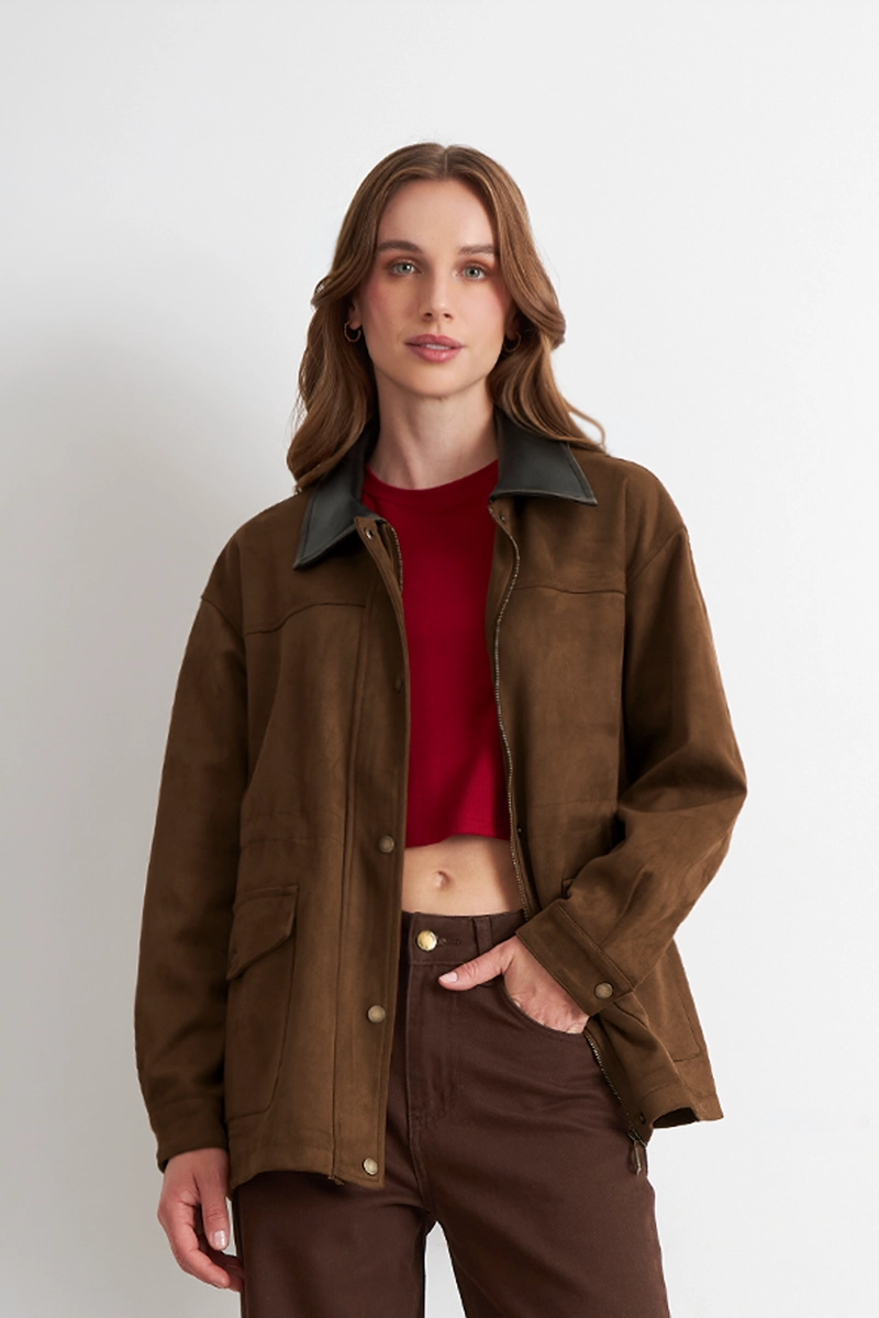 CHAQUETA MUJER NICOPOLY TIPO BARBOUR CAFE - 1