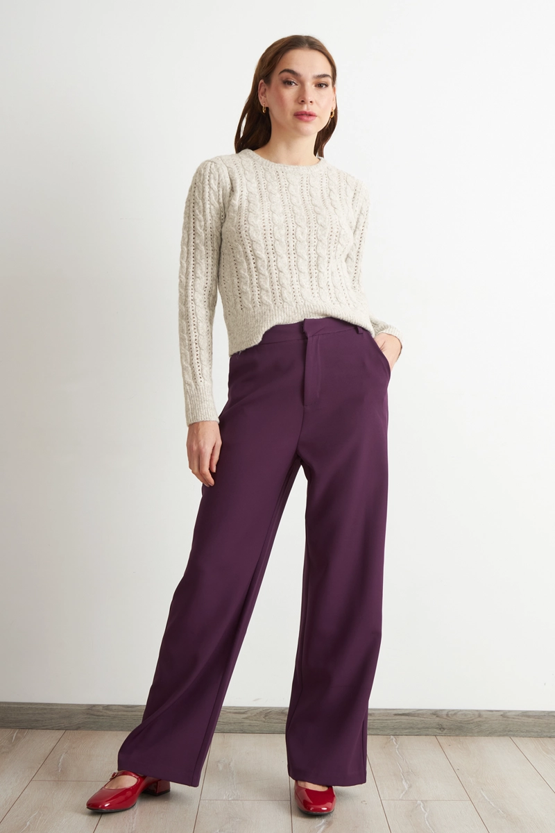 SWEATER DE PUNTO CALADO BEIGE NICOPOLY - 2