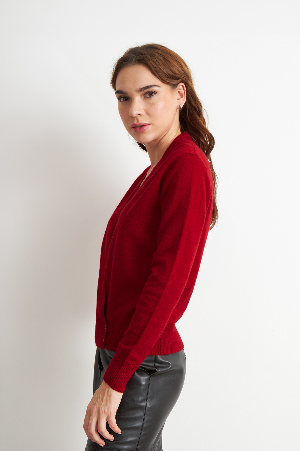 SWEATER CRUZADO CON BOTONES ROJO NICOPOLY - 3