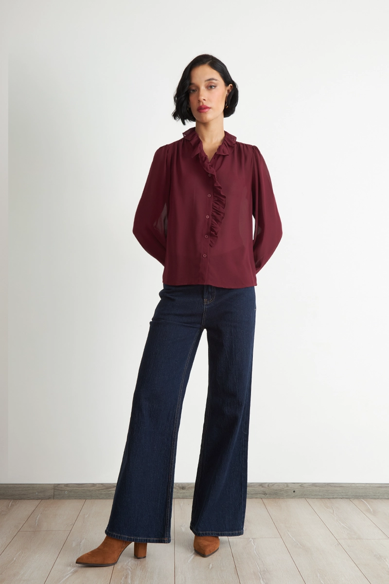 BLUSA CORBATIN Y VUELOS BURDEO NICOPOLY - 2