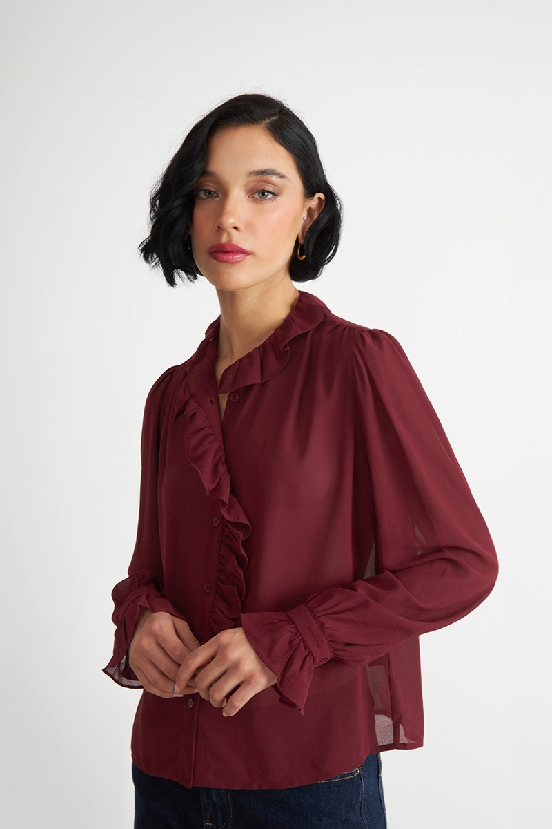 BLUSA CORBATIN Y VUELOS BURDEO NICOPOLY - 3