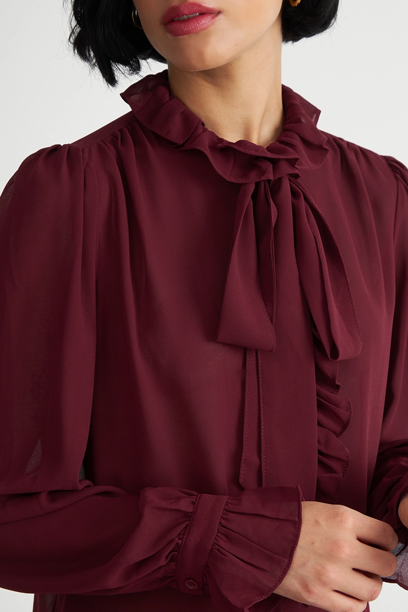 BLUSA CORBATIN Y VUELOS BURDEO NICOPOLY - 6