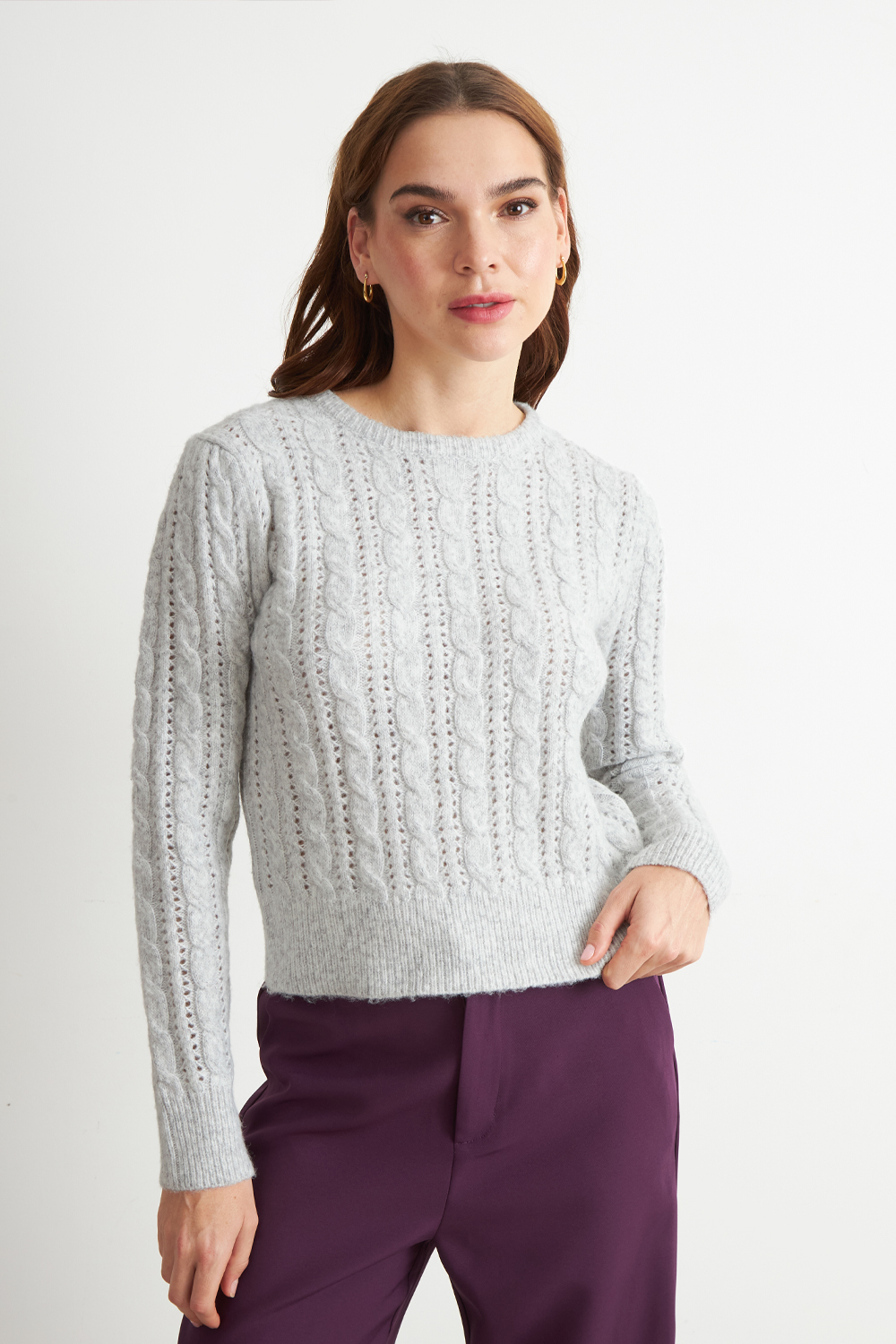 SWEATER DE PUNTO CALADO BLANCO NICOPOLY - 1