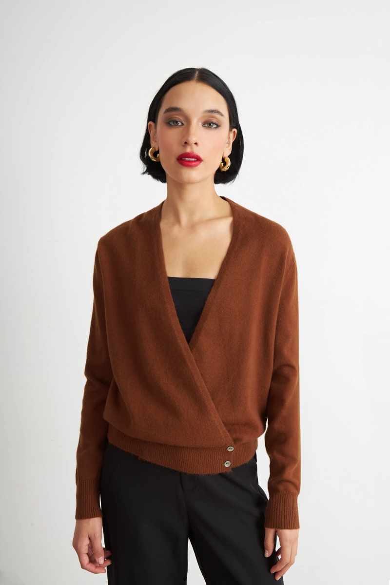 SWEATER CRUZADO CON BOTONES OXIDO NICOPOLY - 1