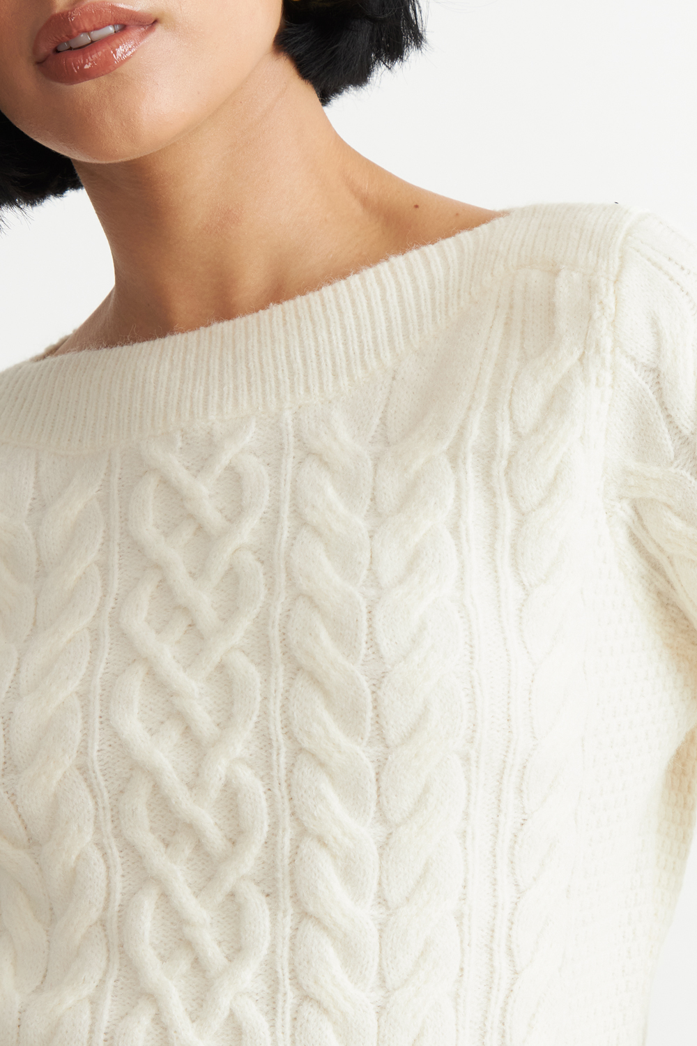 SWEATER CON PATRON TRENZADO BLANCO NICOPOLY - 6