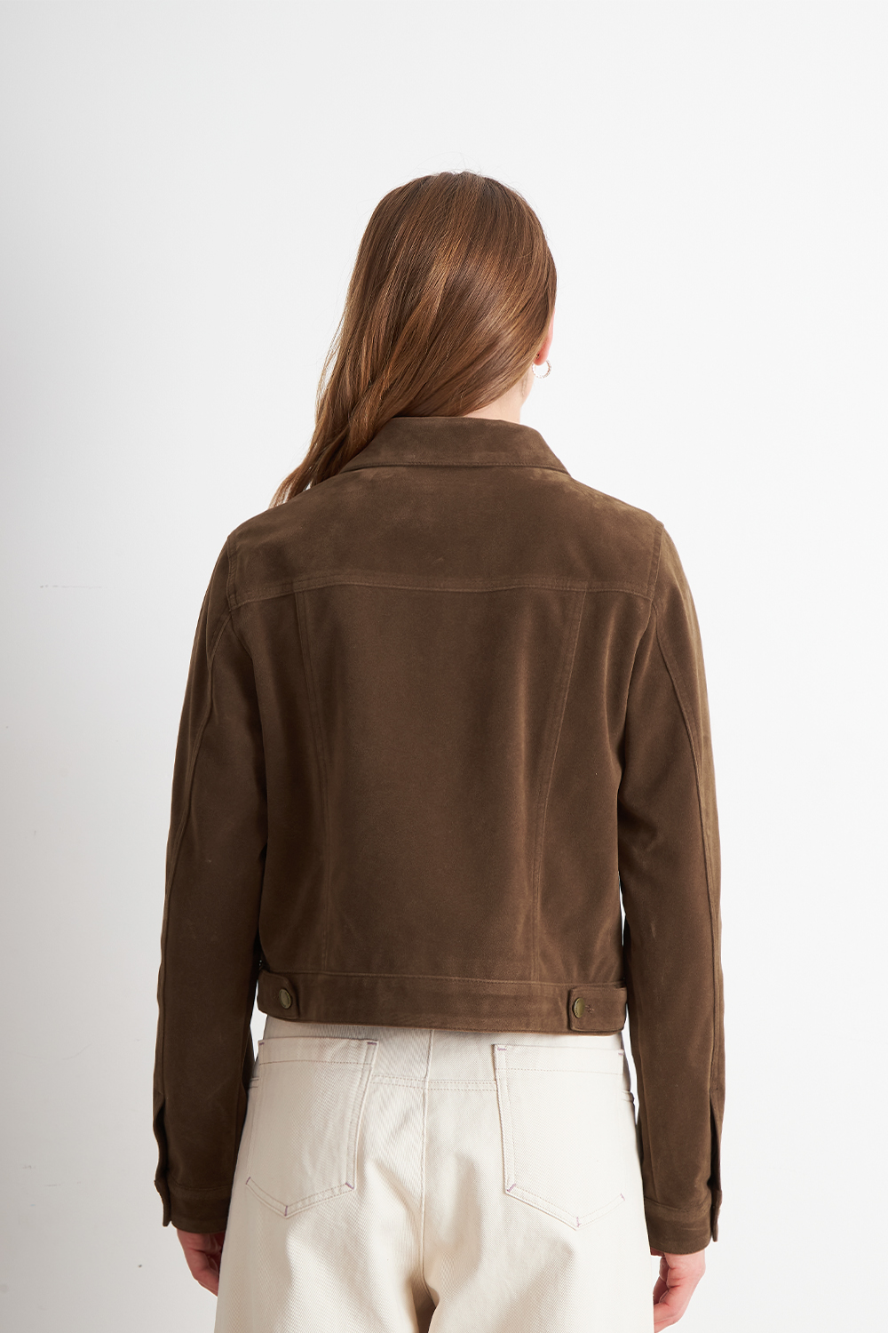 CHAQUETA CORTA TIPO GAMUZA CAFE  NICOPOLY - 4