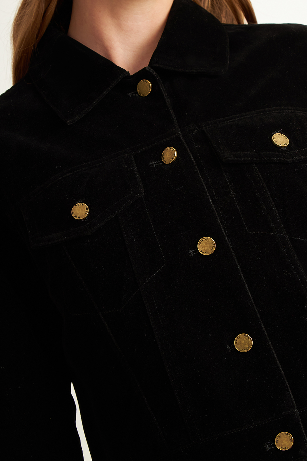 CHAQUETA CORTA TIPO GAMUZA NEGRO NICOPOLY - 6