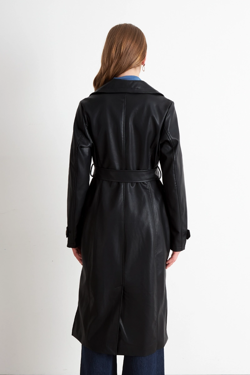 ABRIGO ECOCUERO NEGRO NICOPOLY - 4