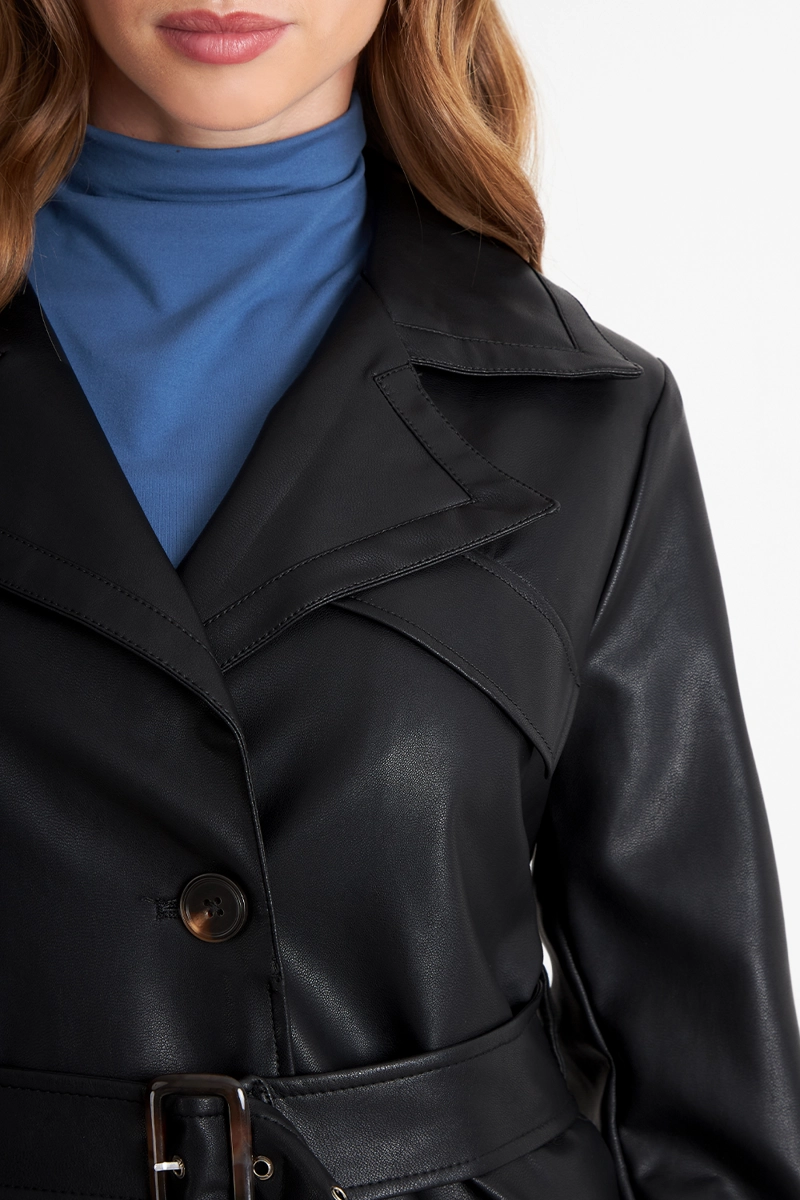 ABRIGO ECOCUERO NEGRO NICOPOLY - 6