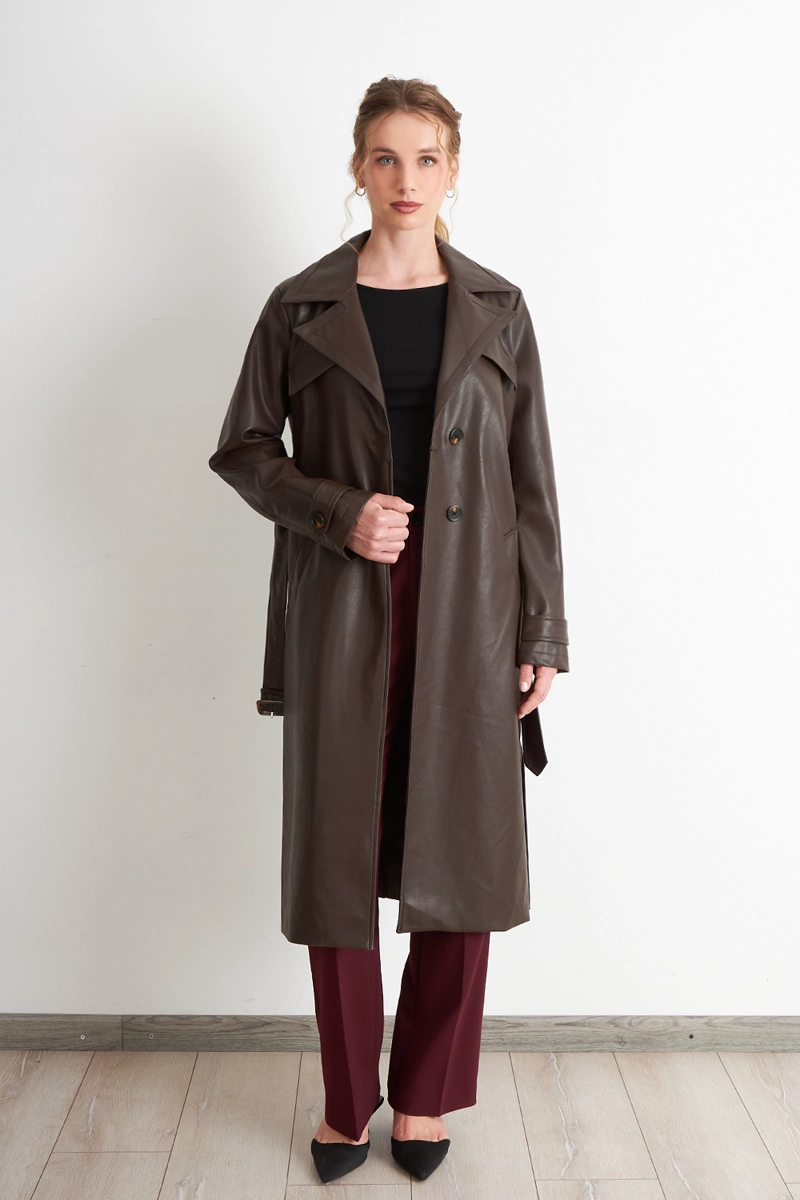 ABRIGO ECOCUERO CAFE	 MUJER NICOPOLY - 2