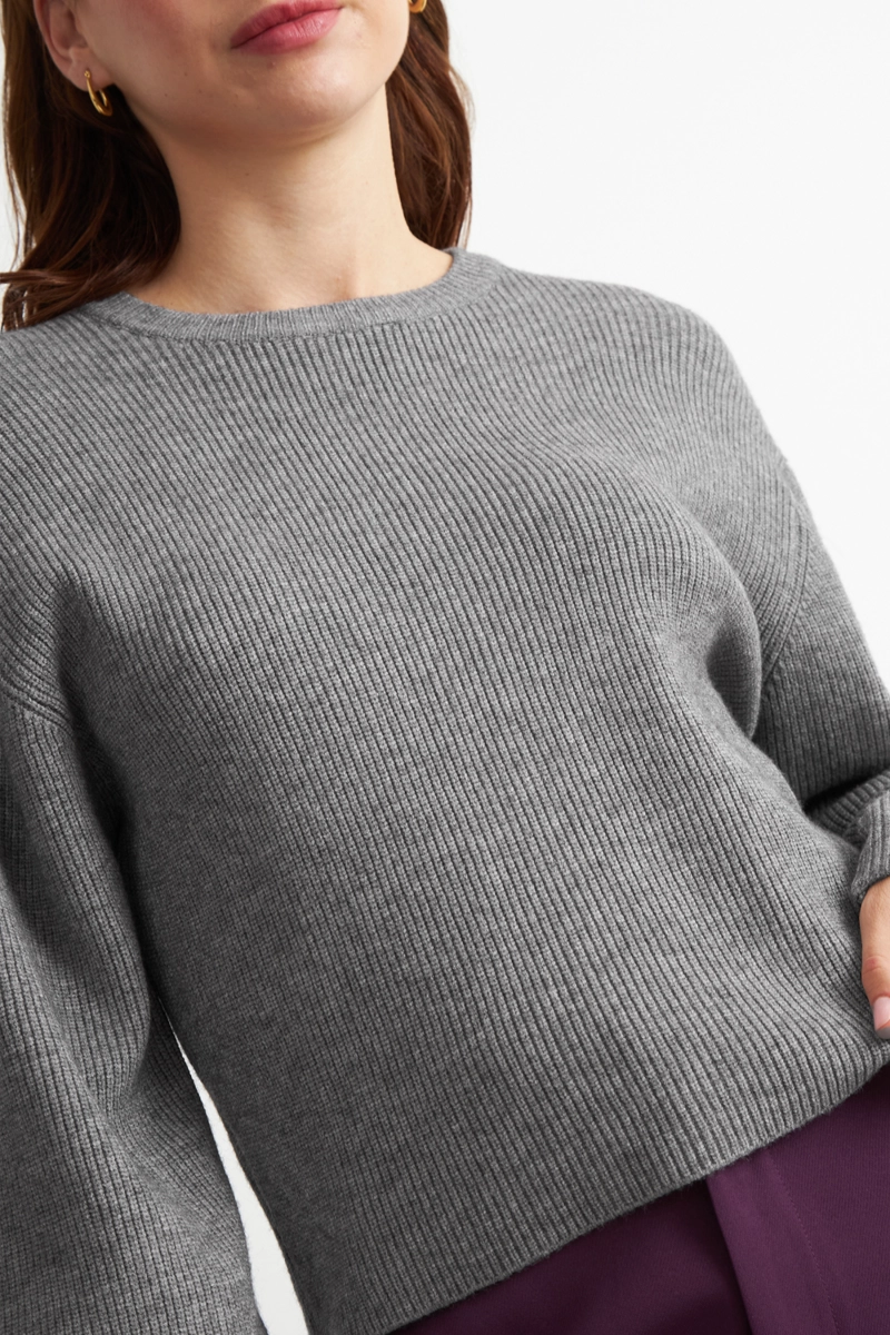 SWEATER JASPEADO CUELLO REDONDO GRIS NICOPOLY - 6