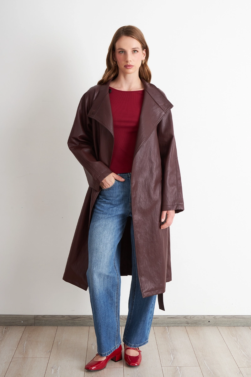 TRENCH ECOCUERO BURDEO MUJER NICOPOLY - 2