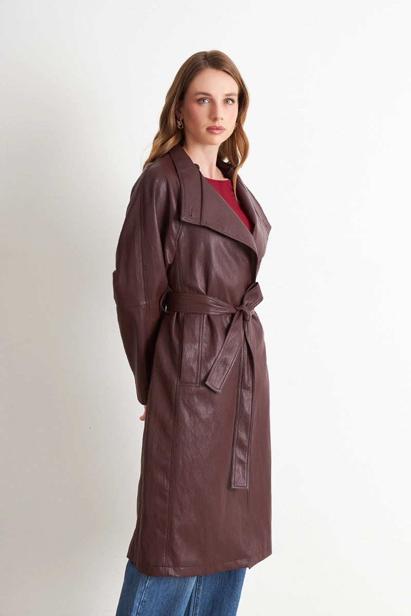 TRENCH ECOCUERO BURDEO MUJER NICOPOLY - 3