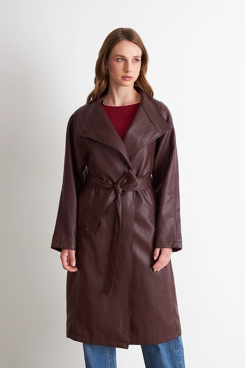 TRENCH ECOCUERO BURDEO MUJER NICOPOLY - 5