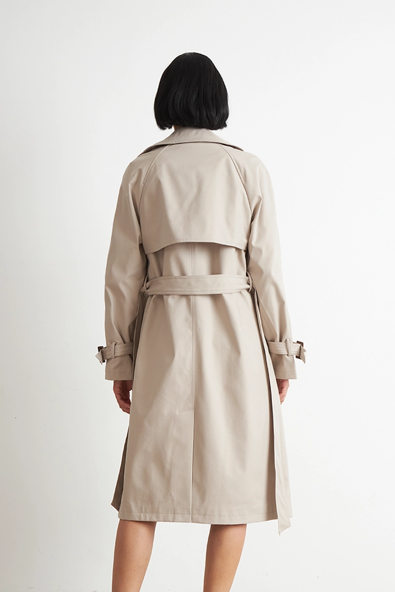 TRENCH CLASICO DOBLE BOTONADURA BEIGE NICOPOLY - 4