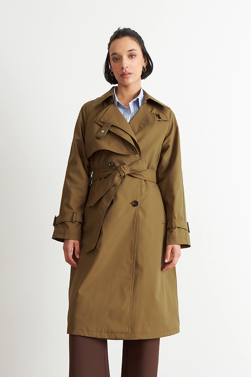 TRENCH CLASICO DOBLE BOTONADURA CAFE NICOPOLY - 1