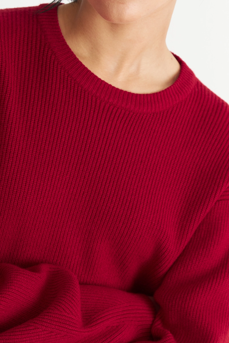 SWEATER JASPEADO CUELLO REDONDO ROJO NICOPOLY - 6