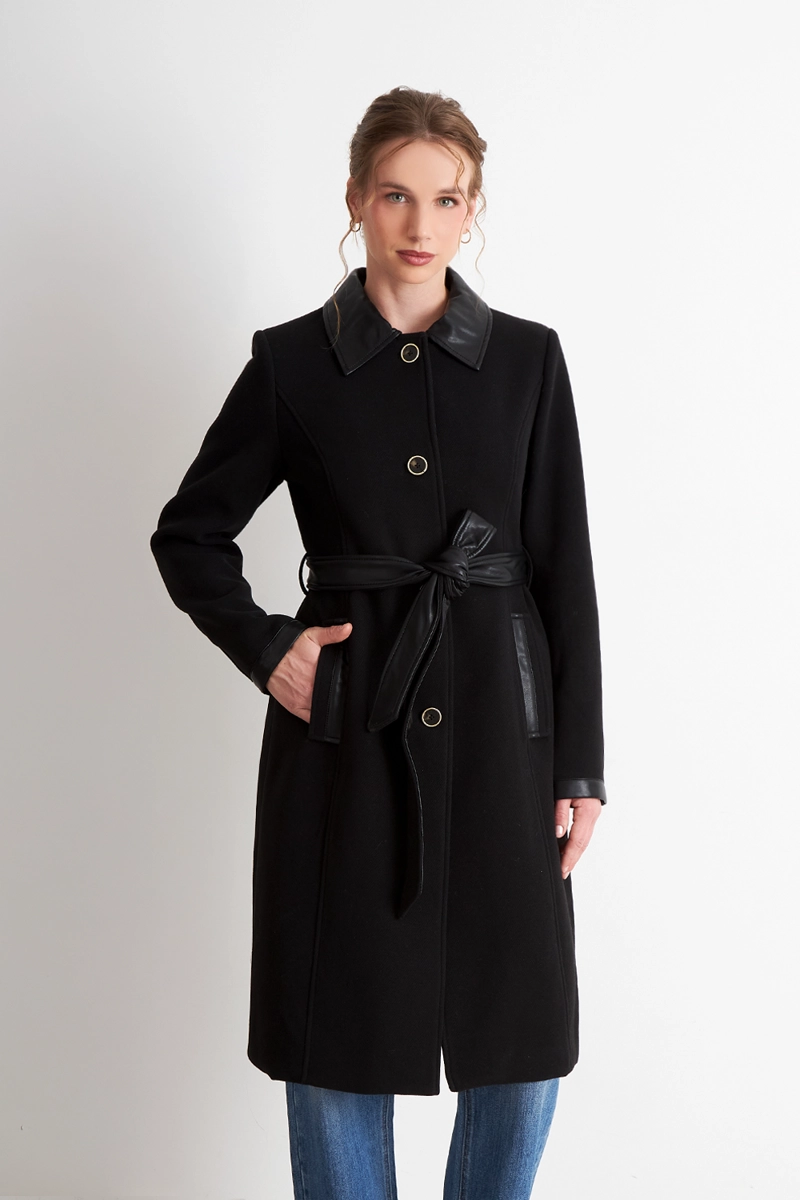 ABRIGO CUELLO CAMISERO NEGRO NICOPOLY - 5
