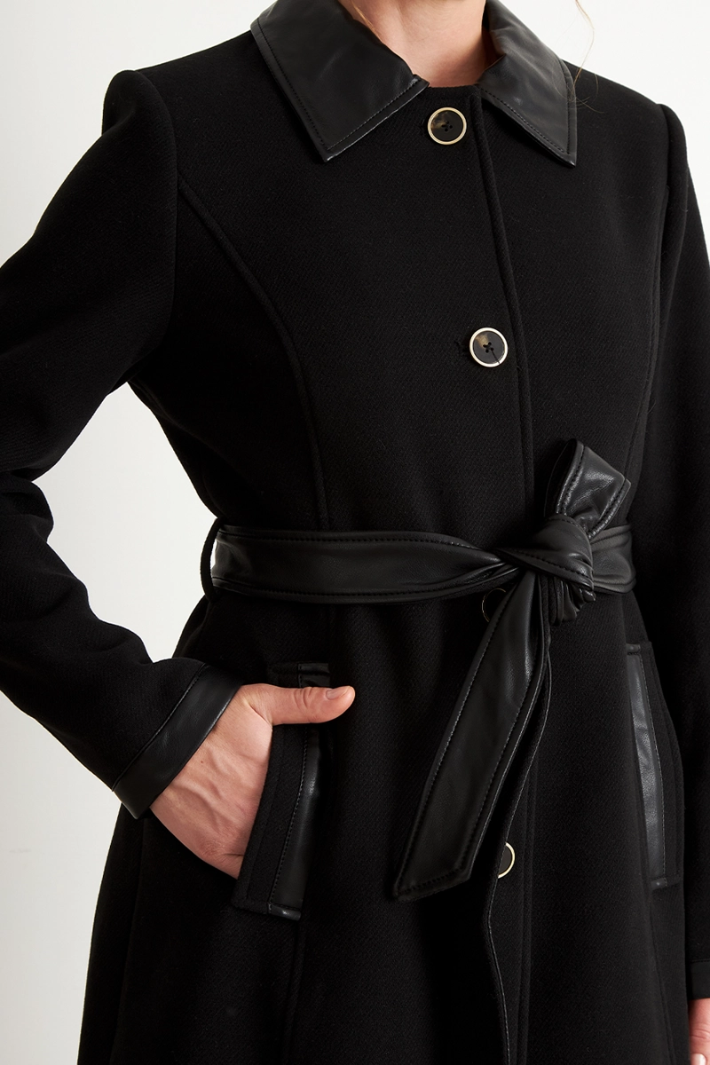 ABRIGO CUELLO CAMISERO NEGRO NICOPOLY - 6