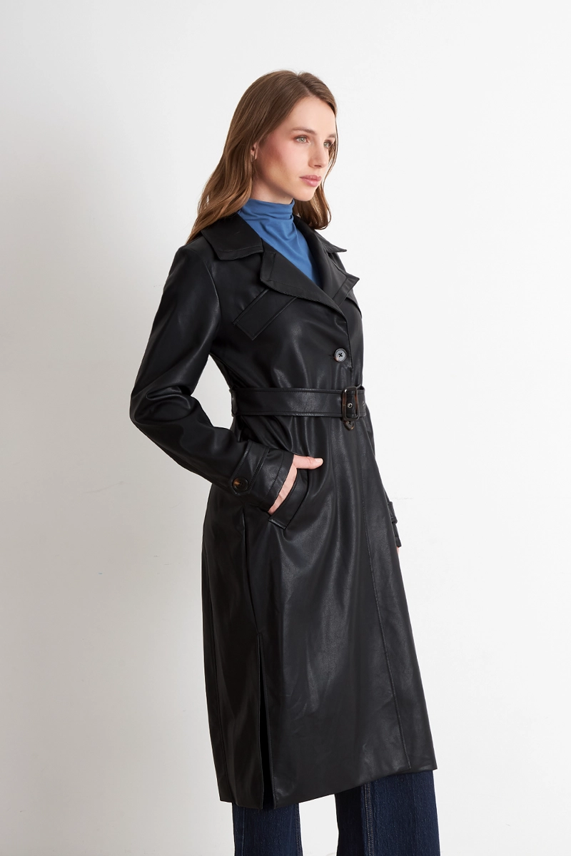 ABRIGO ECOCUERO NEGRO NICOPOLY - 3