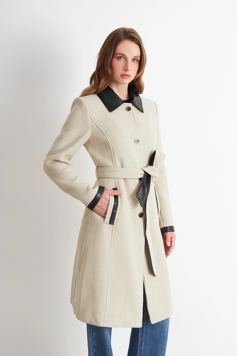 ABRIGO CUELLO CAMISERO BEIGE NICOPOLY - 3