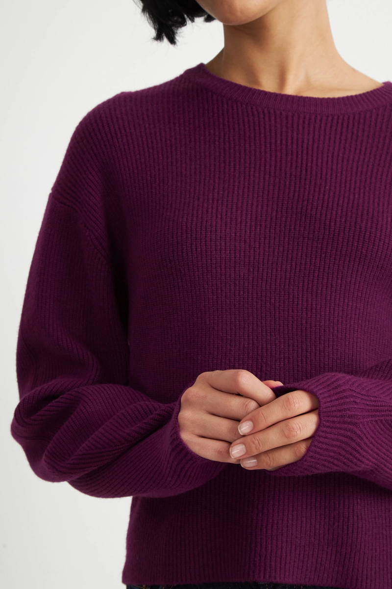 SWEATER JASPEADO CUELLO REDONDO MORADO NICOPOLY - 6